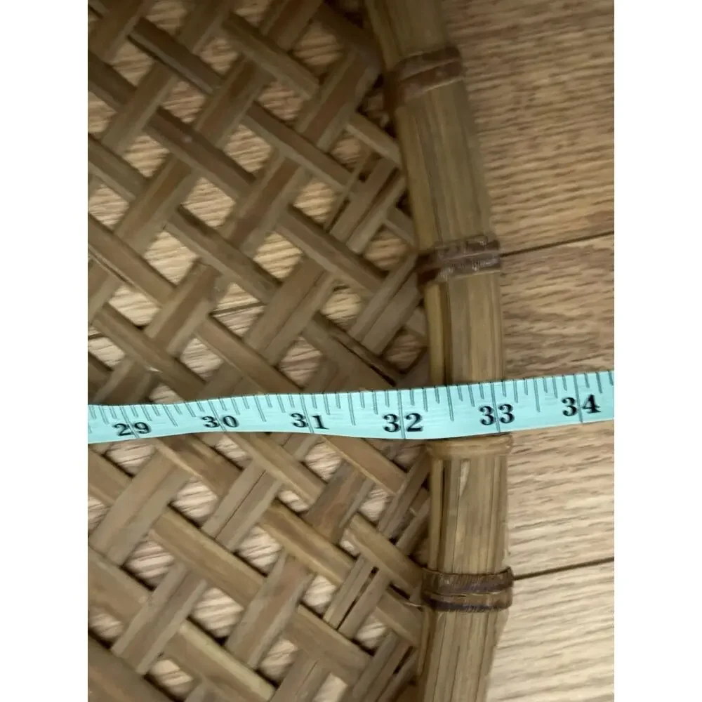Large MCM Mid-Century Shallow Winnowing Basket 33” Vintage 3552-C